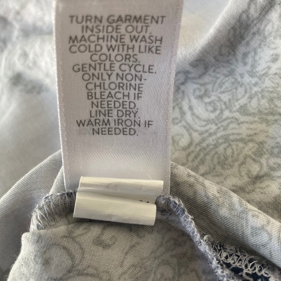 J.Jill PureJill Women's Large Paisley Print Blouse Top V Neck Periwinkle - Picture 5 of 8